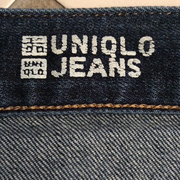Mens Uniqlo cropped / distressed SELVEDGE DENIM jeans (29” x 27”), faded blue - Picture 12 of 12